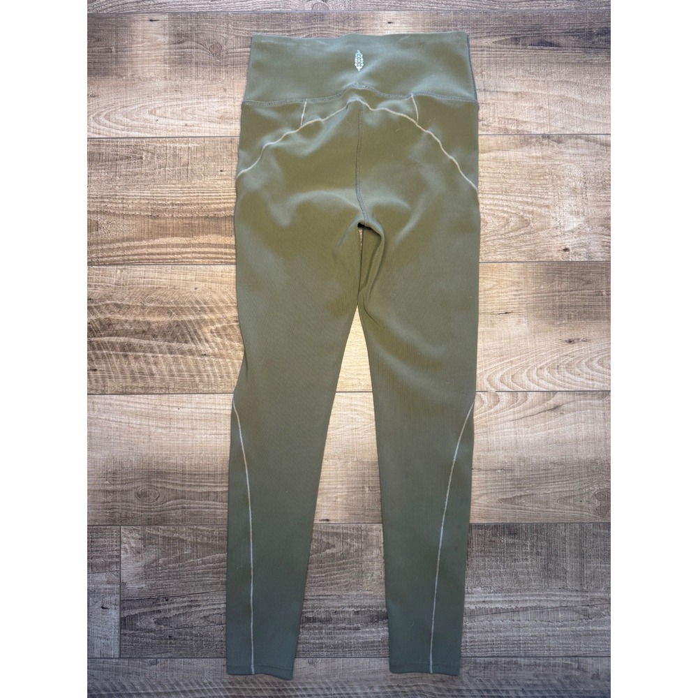 FP Movement Free People Ribbed High Rise Leggings Olive Green Activewear XS